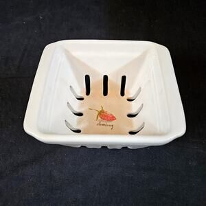 Rae Dunn Artisan Collection Strawberry Basket White Farmhouse Home Decor